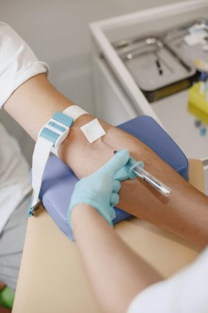 Blood sample for lab being drawn